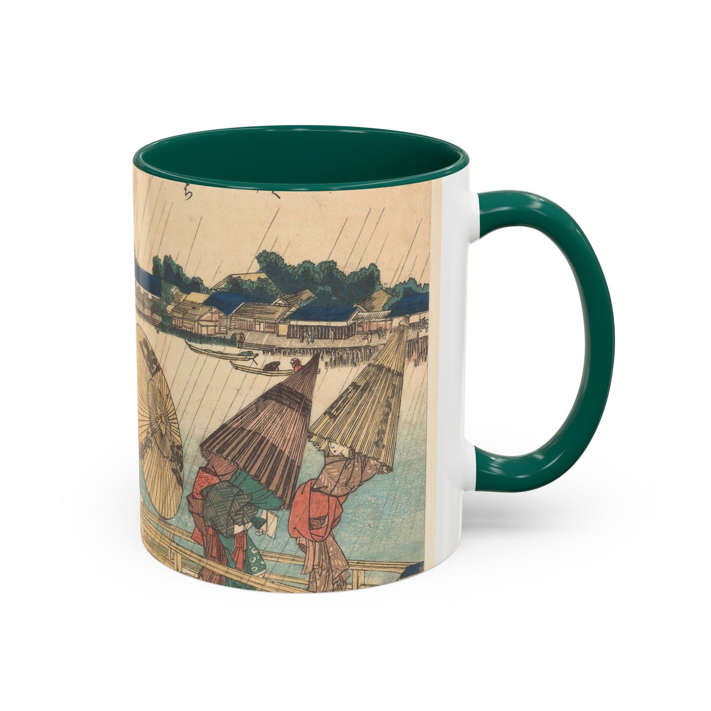 The Shelter | Hokusai Shower at the New Yanagi Bridge Mug | The Graphic Archive