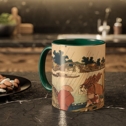 The Shelter | Hokusai Shower at the New Yanagi Bridge Mug | The Graphic Archive