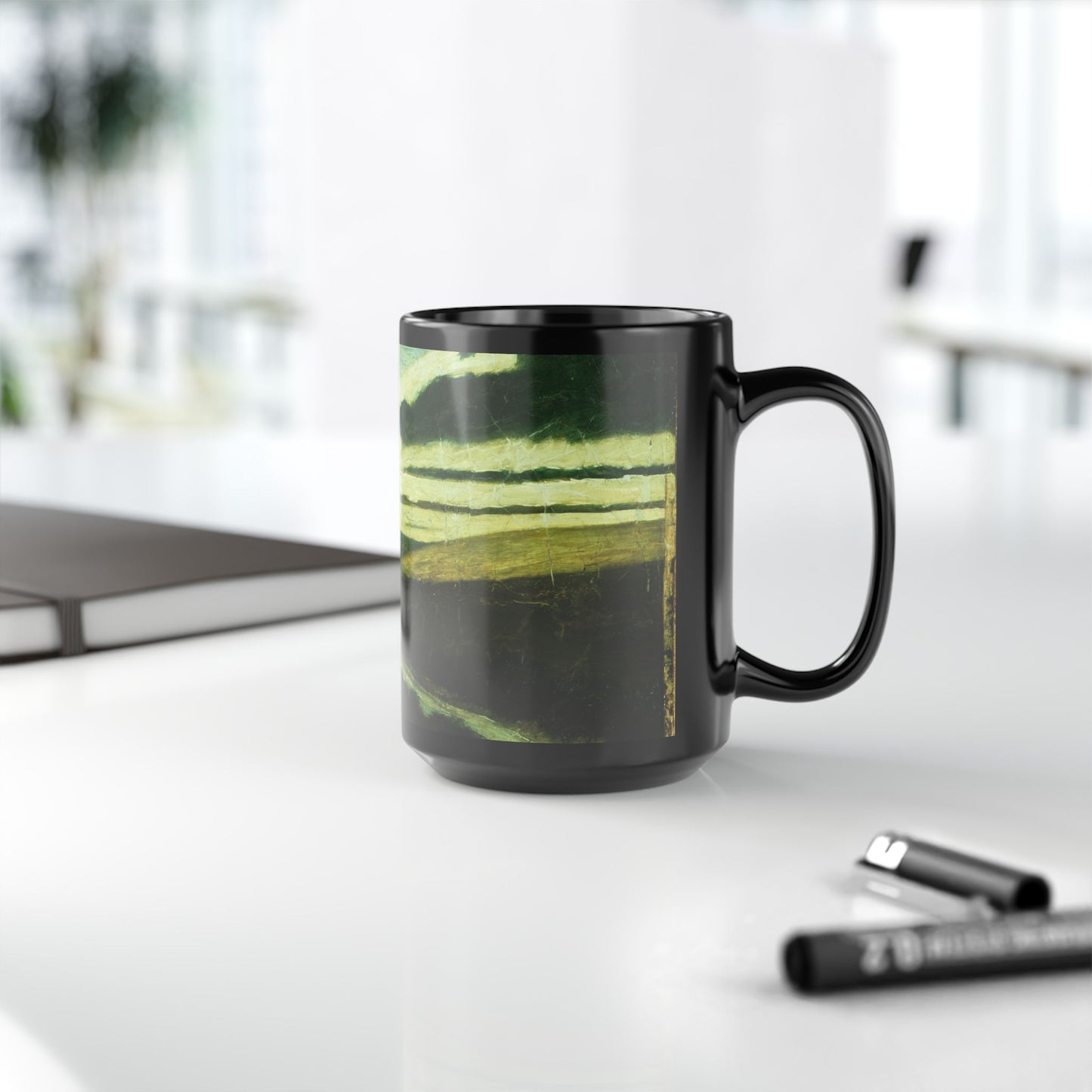 Ryder Abstract Green Landscape Mug | Vintage Sky Coffee Cup | The Midnight Series