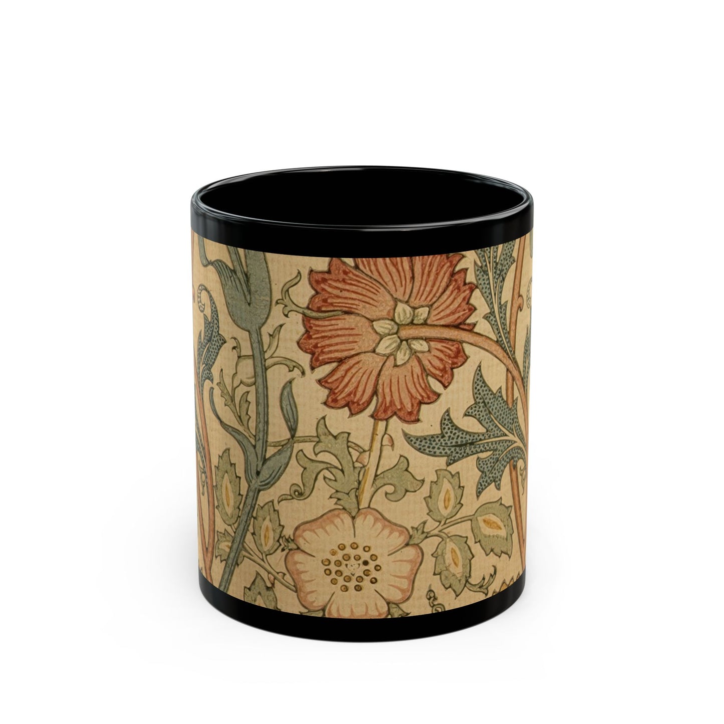 The English Bower | Morris Vintage Pink & Rose Textile Mug | The Floral Gallery