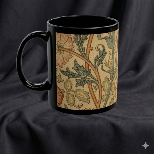 The English Bower | Morris Vintage Pink & Rose Textile Mug | The Floral Gallery