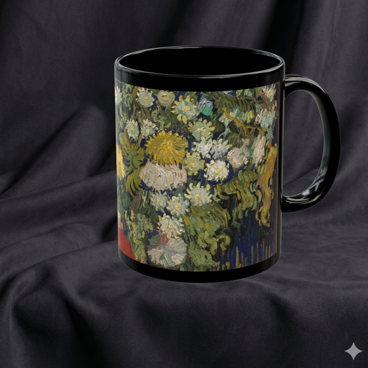 The Expressive Soul | Van Gogh Bouquet of Flowers in a Vase Mug | The Floral Gallery