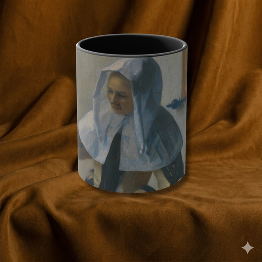 The Interior Silence | Vermeer Dutch Girl by the Window Art Mug – The Midnight Series