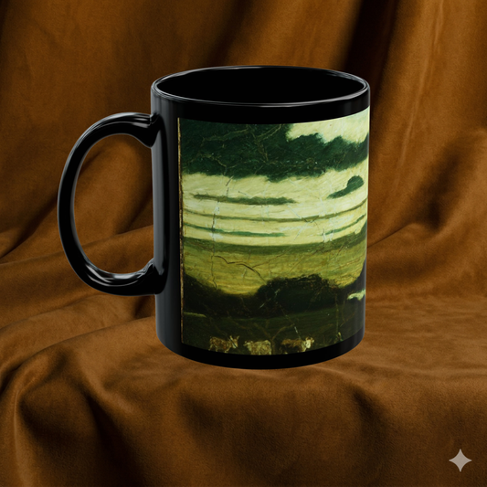 Ryder Abstract Green Landscape Mug | Vintage Sky Coffee Cup | The Midnight Series