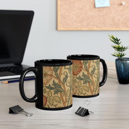 The English Bower | Morris Vintage Pink & Rose Textile Mug | The Floral Gallery