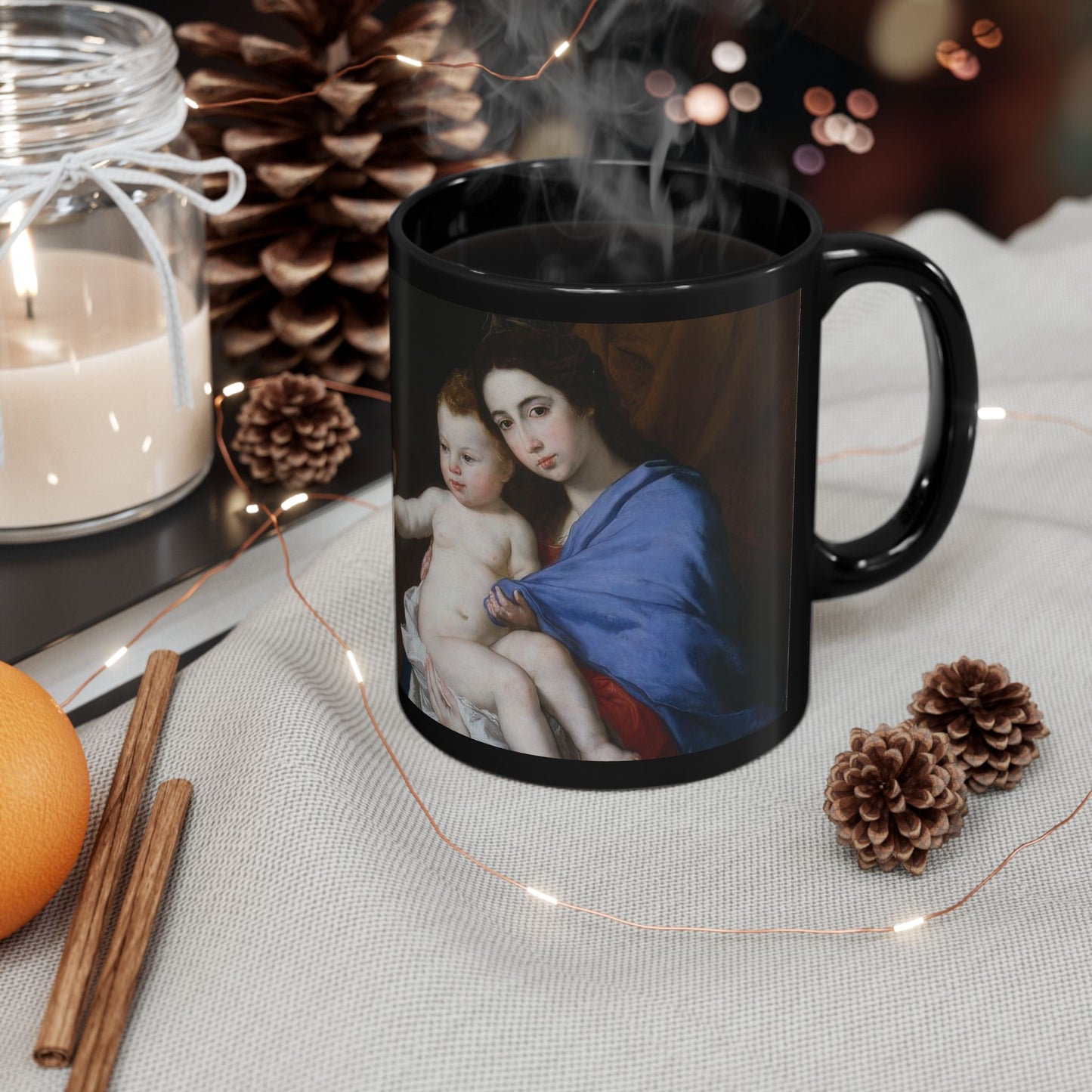 The Sacred Interior | Ribera Holy Family Classical Art Mug | The Midnight Series