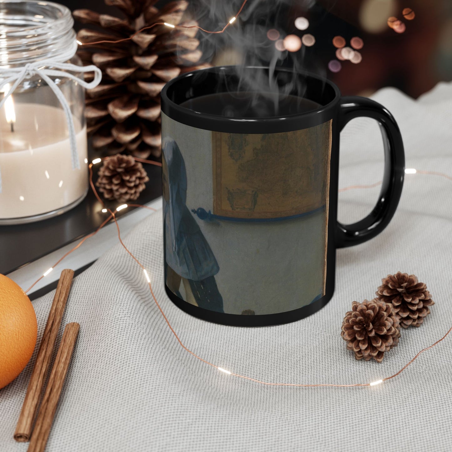 The Interior Silence | Vermeer Dutch Girl by the Window Art Mug – The Midnight Series