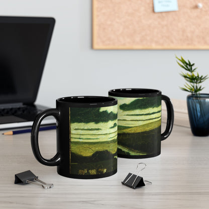 Ryder Abstract Green Landscape Mug | Vintage Sky Coffee Cup | The Midnight Series