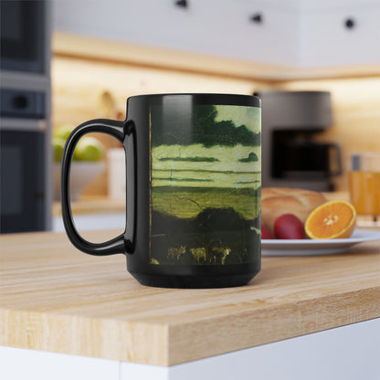 Ryder Abstract Green Landscape Mug | Vintage Sky Coffee Cup | The Midnight Series